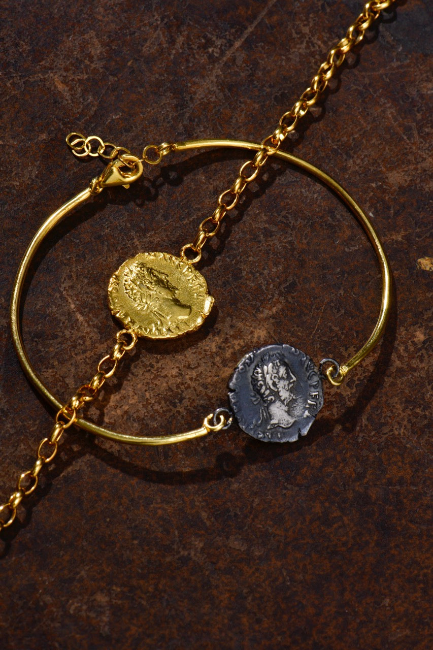 Commodus Denarius Çift Kordon Bilezik