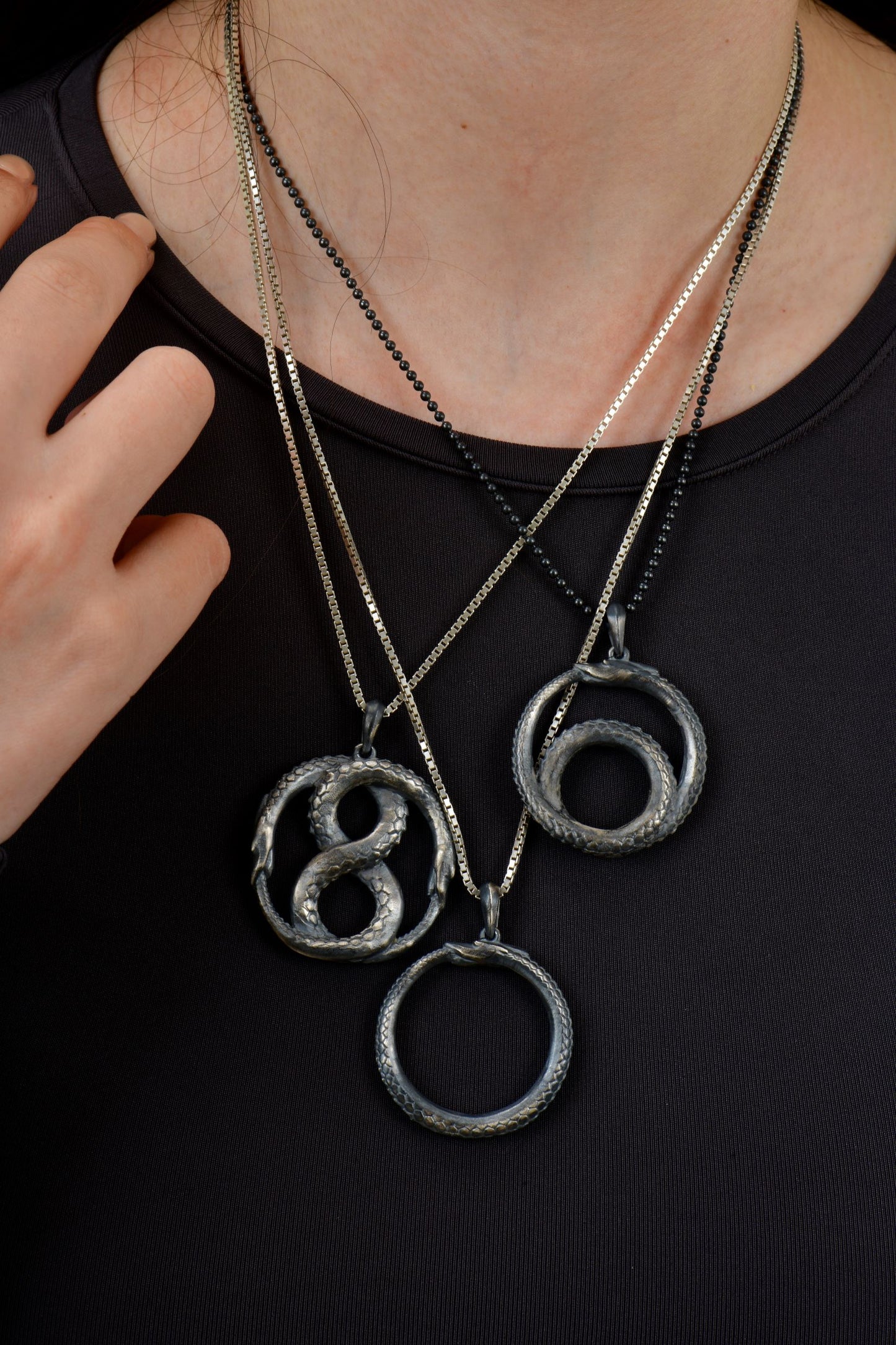 Çift Ouroboros Kolye