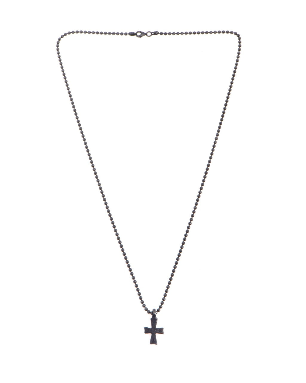 Byzantine Omphalion Cross Ball Chain Necklace