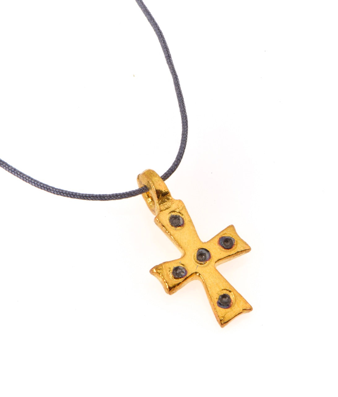 Byzantine Omphalion Cross Rope Necklace